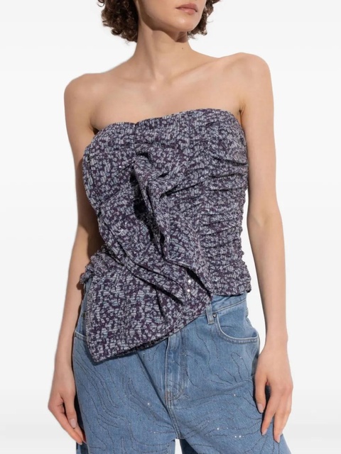 ROTATE BIRGER CHRISTENSEN floral-print strapless blouse - Purple - zdjęcie produktu nr 1