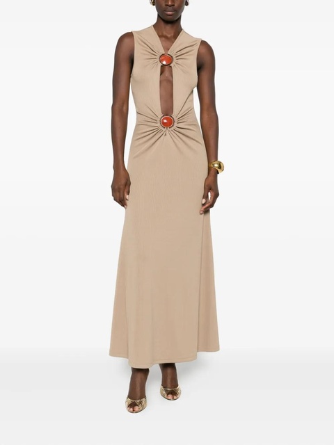 Christopher Esber stone-detail ruched maxi dress - Neutrals - zdjęcie produktu nr 2