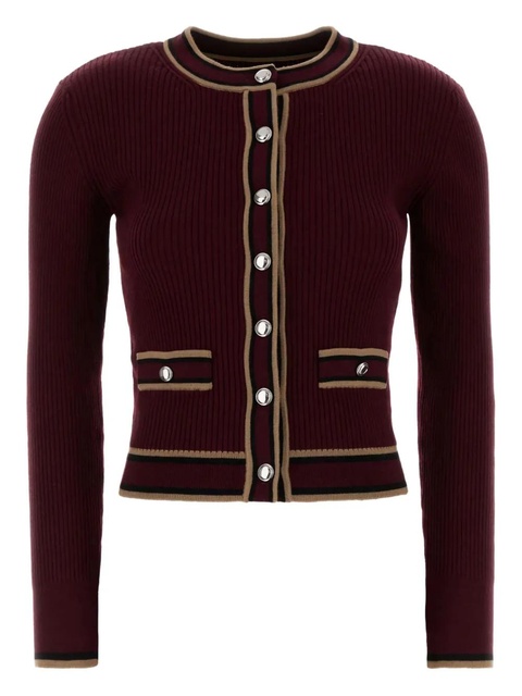 Alessandra Rich ribbed-knit cardigan - Red - zdjęcie produktu nr 1