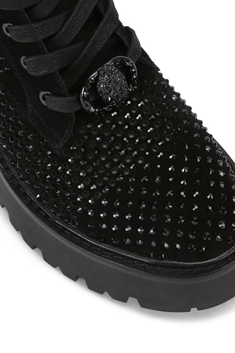 Kurt Geiger London workery zamszowe Chelsea Perf Boot Drench damskie kolor czarny na płaskim obcasie 4747900209 - zdjęcie produktu nr 2