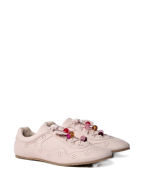 Cecilie Bahnsen beaded lace-up leather sneakers - Pink - zdjęcie produktu nr 2