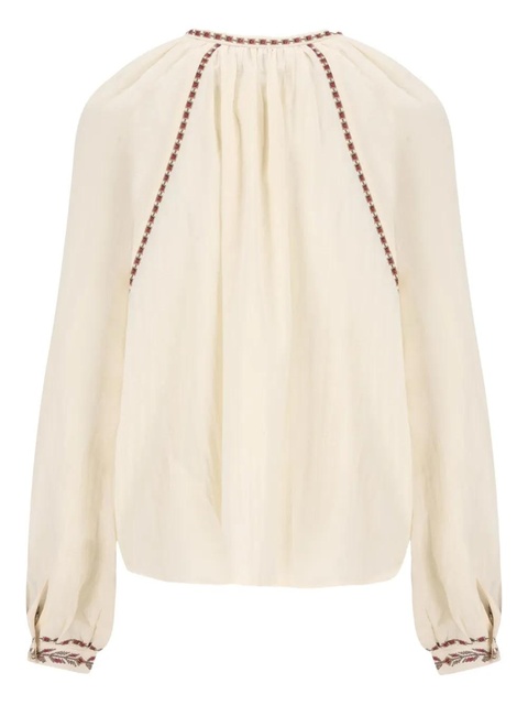 ISABEL MARANT embroidered-flowers blouse - Neutrals - zdjęcie produktu nr 2