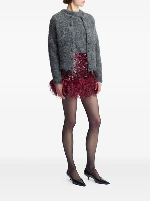 16Arlington Giaci feather-trim mini skirt - Red - zdjęcie produktu nr 2