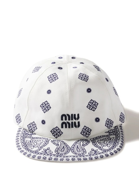 Miu Miu paisley-print baseball cap - White - zdjęcie produktu nr 1