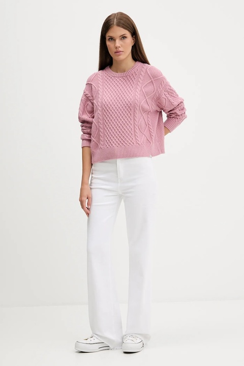 Guess Jeans sweter z dodatkiem wełny damski kolor różowy lekki W5BR09 Z0561 - zdjęcie produktu nr 2