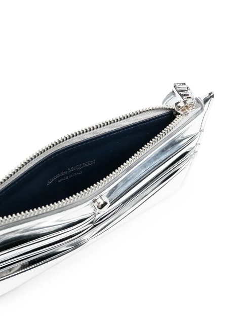 Alexander McQueen Skull metallic card-holder - Silver - zdjęcie produktu nr 1