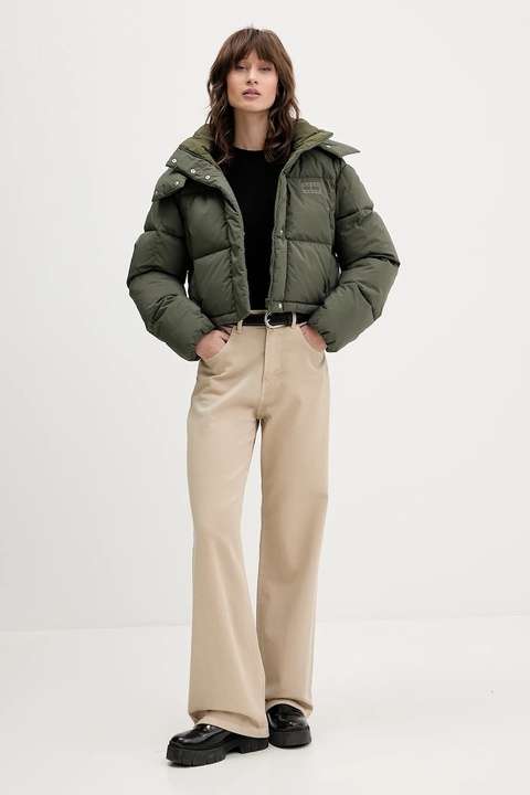Tommy Jeans kurtka puchowa kolor zielony zimowa oversize DW0DW21624 - zdjęcie produktu nr 2