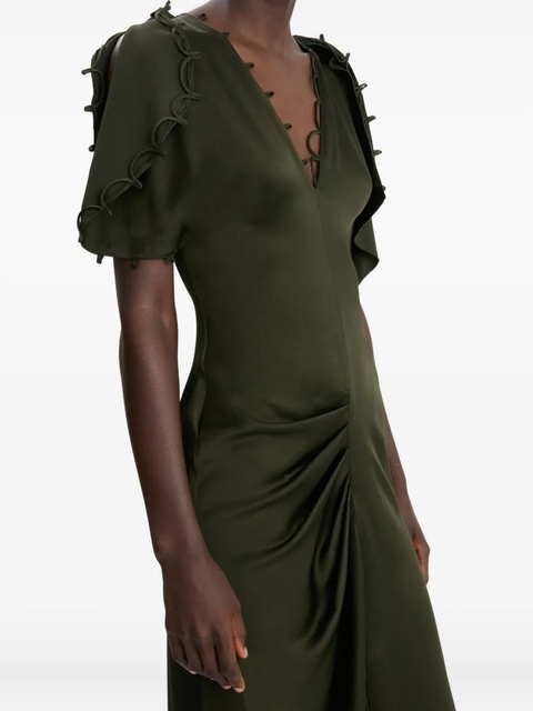 Victoria Beckham rouleaux-detail midi dress - Green - zdjęcie produktu nr 2