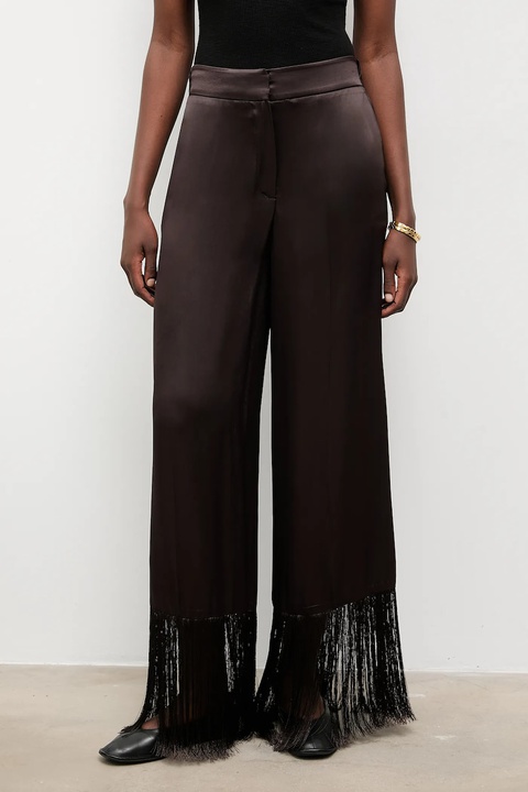 Answear.LAB spodnie damskie kolor brązowy szerokie high waist - zdjęcie produktu nr 1