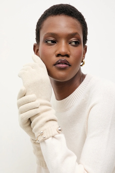 Answear.LAB rękawiczki wełniane damskie kolor beżowy - zdjęcie produktu nr 1