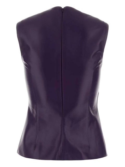 Miu Miu cut-out detailing leather top - Purple - zdjęcie produktu nr 1