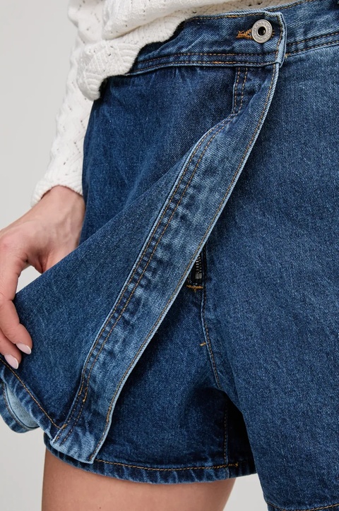 Pepe Jeans spódnicospodnie REGULAR SKORT HW damskie kolor niebieski gładkie high waist PL801187ID3 - zdjęcie produktu nr 2