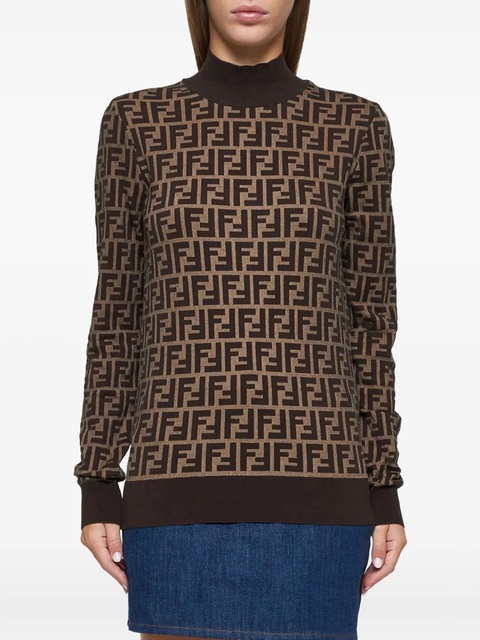 FENDI FF motif high-neck sweater - Brown - zdjęcie produktu nr 2
