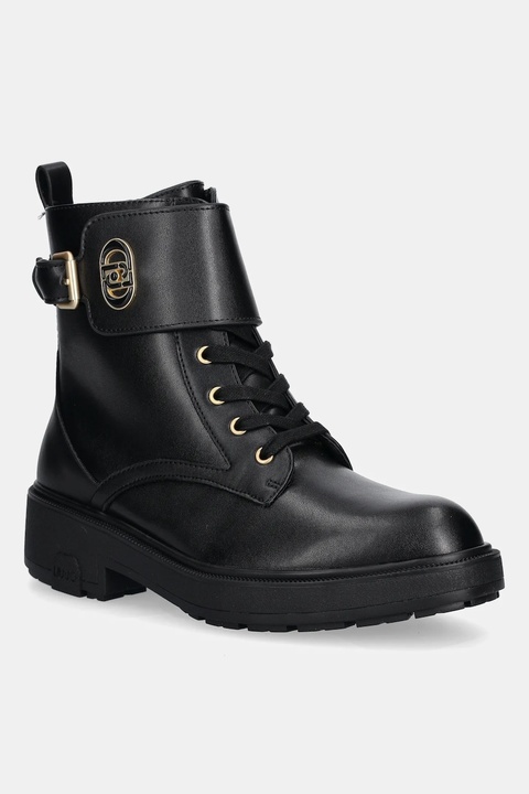 Liu Jo workery skórzane LONDON 03 damskie kolor czarny na płaskim obcasie SF5029P010222222 - zdjęcie produktu nr 1