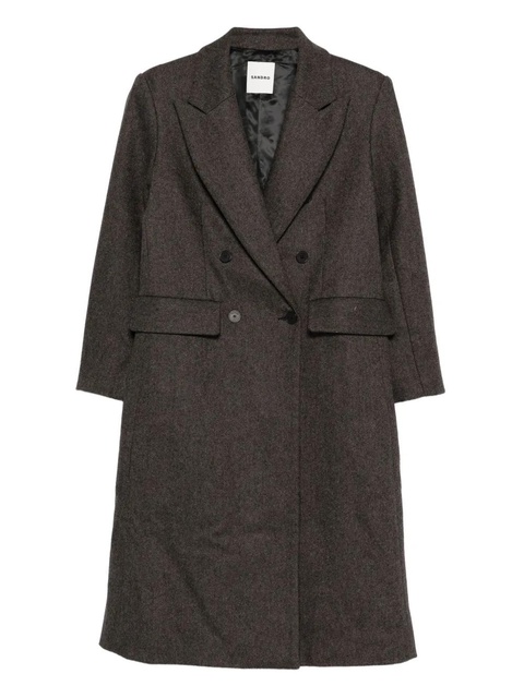 SANDRO buttoned double-breasted coat - Grey - zdjęcie produktu nr 2