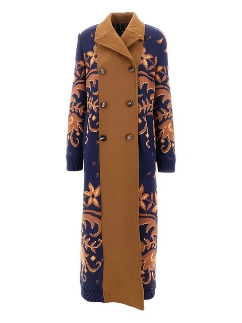 ETRO floral-pattern double-breasted coat - Brown - zdjęcie produktu nr 1