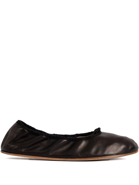 The Row gathered leather ballet flats - Black - zdjęcie produktu nr 2