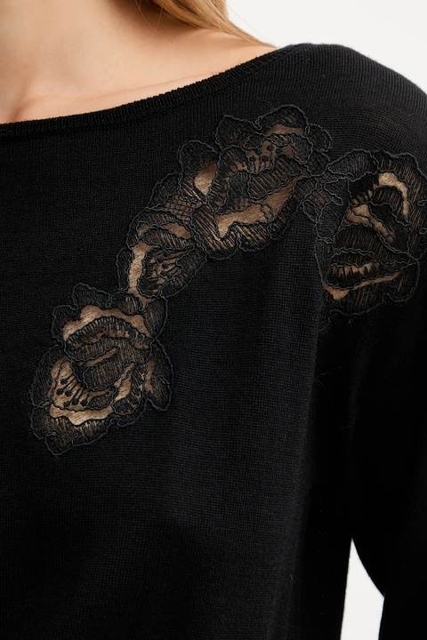 Blugirl Blumarine sweter wełniany damski kolor czarny lekki RF5232.MA82O - zdjęcie produktu nr 2