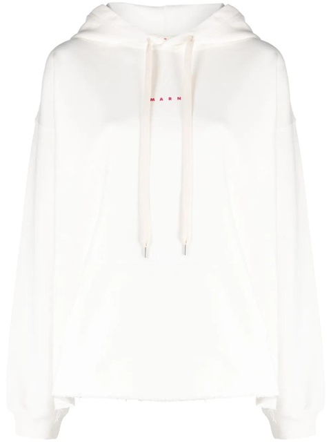Marni logo-print cotton hoodie - White - zdjęcie produktu nr 1
