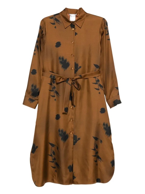 Max Mara floral-print silk dress - Brown - zdjęcie produktu nr 1