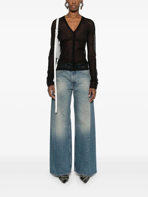 MM6 Maison Margiela low-rise wide-leg jeans - Blue - zdjęcie produktu nr 2