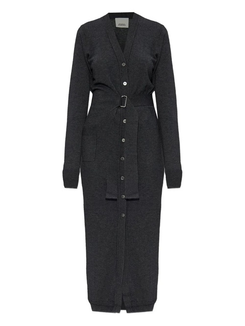 ISABEL MARANT belted buttoned cardigan - Grey - zdjęcie produktu nr 1
