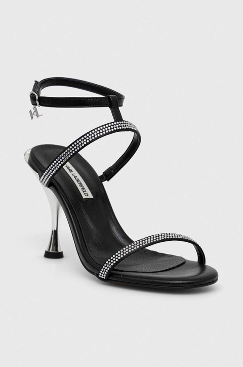 Karl Lagerfeld sandały skórzane PANACHE HI kolor czarny KL30829 - zdjęcie produktu nr 1