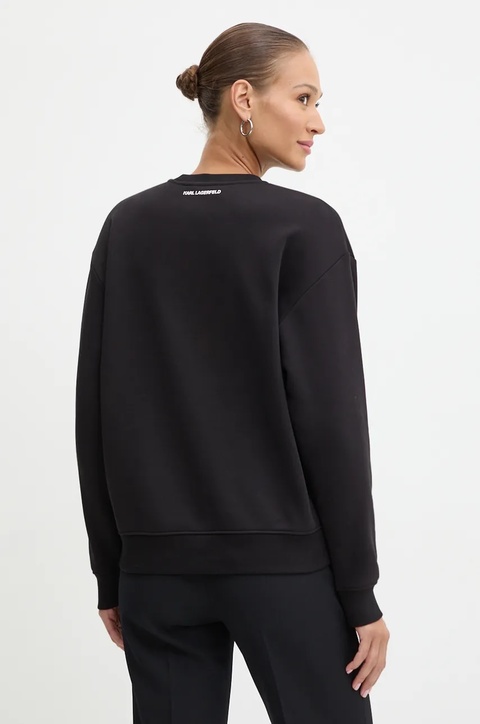 Karl Lagerfeld bluza damska kolor czarny z aplikacją 246W1800 - zdjęcie produktu nr 2