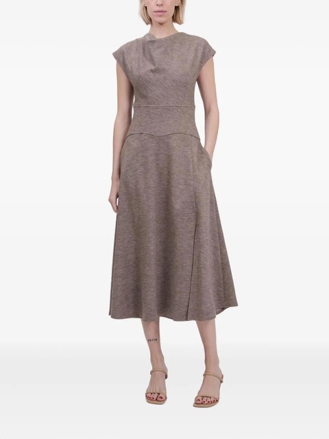 Simkhai cowl-neck flared dress - Brown - zdjęcie produktu nr 1