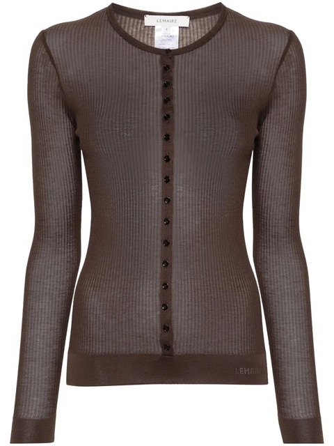 LEMAIRE long-sleeve ribbed top - Brown - zdjęcie produktu nr 2