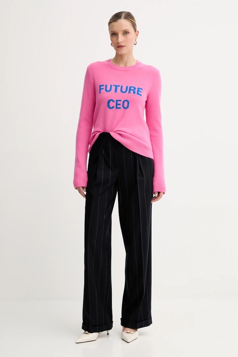 MAX&Co. sweter wełniany damski kolor różowy lekki 2528366032200 - zdjęcie produktu nr 2