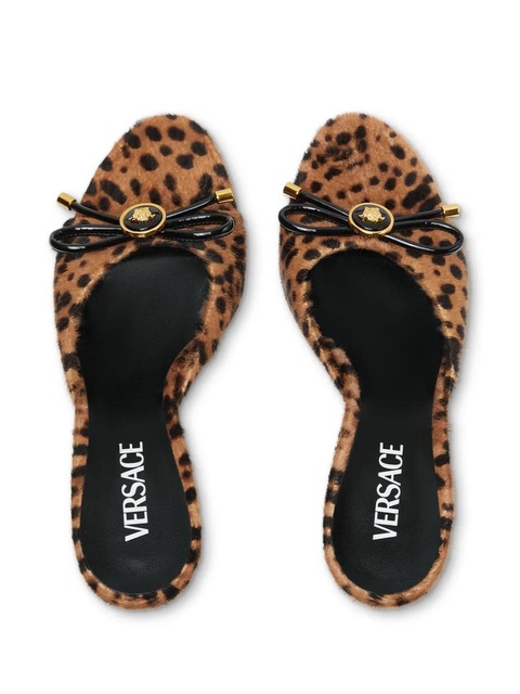 Versace 85mm Opera Bow leopard-print mules - Brown - zdjęcie produktu nr 2