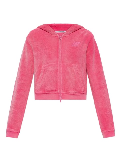 Alexander Wang leaf-embroidered hooded zip-up top - Pink - zdjęcie produktu nr 1