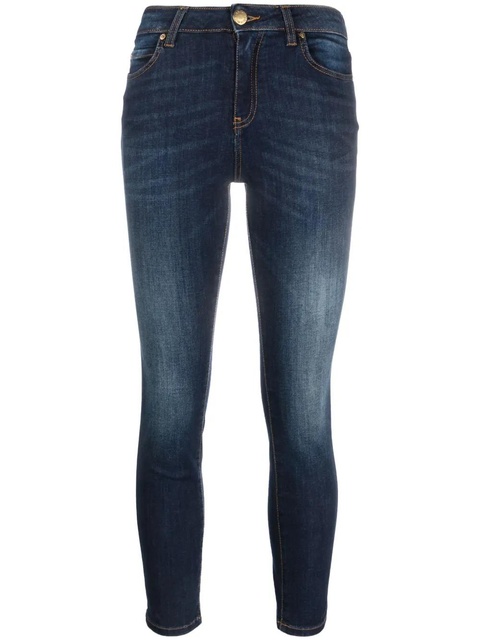 PINKO logo-appliqué cropped skinny jeans - Blue - zdjęcie produktu nr 1