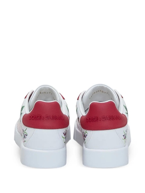 Dolce & Gabbana floral-print sneakers - Red - zdjęcie produktu nr 2