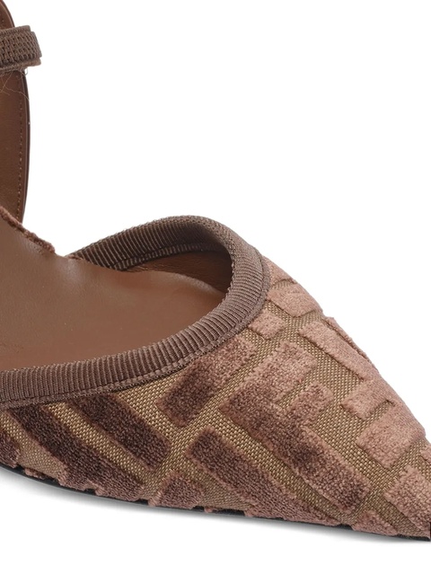 FENDI 55mm FF-logo slingback heeled pumps - Brown - zdjęcie produktu nr 2