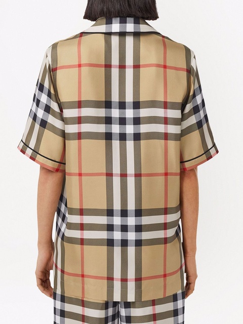Burberry Vintage Check silk pajama shirt - Neutrals - zdjęcie produktu nr 2