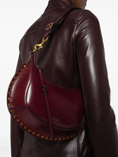 ISABEL MARANT Oskan Moon studded shoulder bag - Red - zdjęcie produktu nr 1