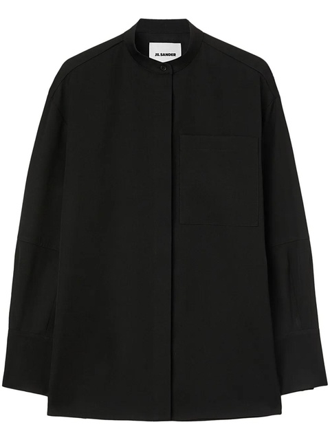 Jil Sander wool gabardine shirt - Black - zdjęcie produktu nr 1