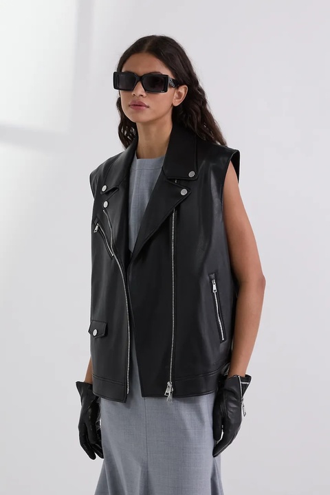 Karl Lagerfeld bezrękawnik damski kolor czarny przejściowy A3W14061 - zdjęcie produktu nr 1