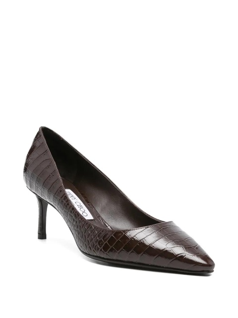 Jimmy Choo crocodile-embossed pointed-toe pumps - Brown - zdjęcie produktu nr 1