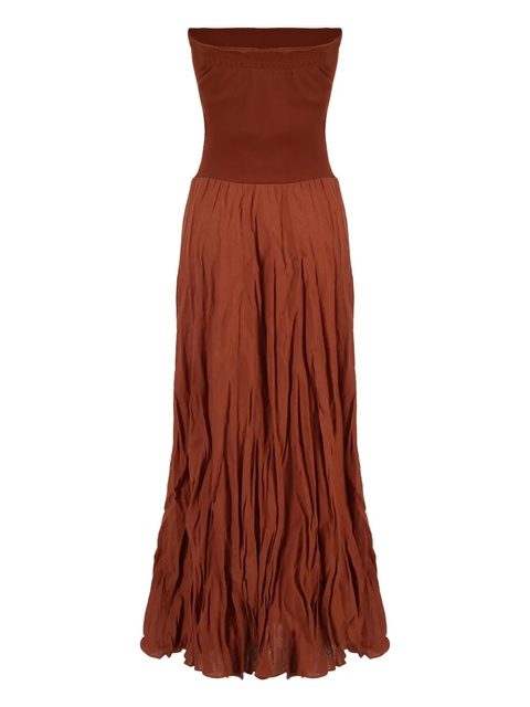 Johanna Ortiz ribbed-waist pleated skirt - Red - zdjęcie produktu nr 2