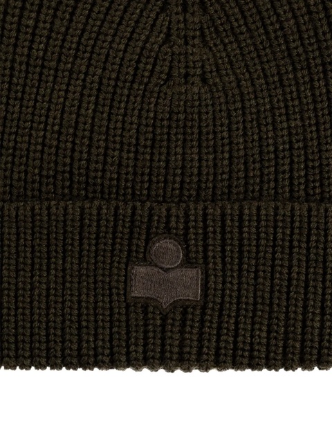 ISABEL MARANT ribbed logo beanie hat - Brown - zdjęcie produktu nr 2