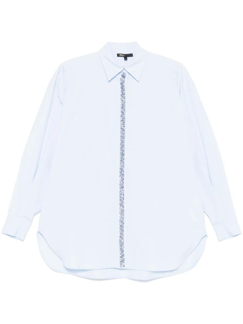 Maje rhinestoned poplin shirt - Blue - zdjęcie produktu nr 1