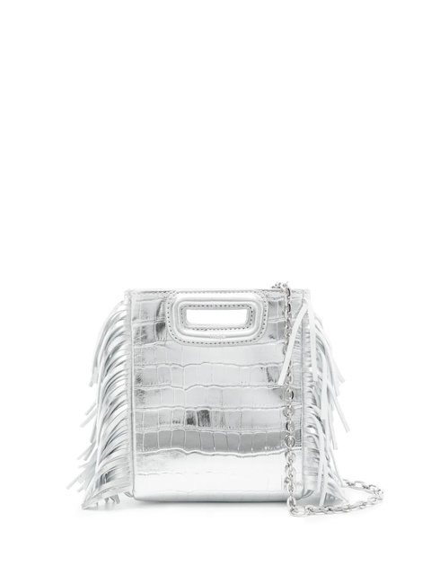 Maje mini M crocodile-embossed tote bag - Silver - zdjęcie produktu nr 1