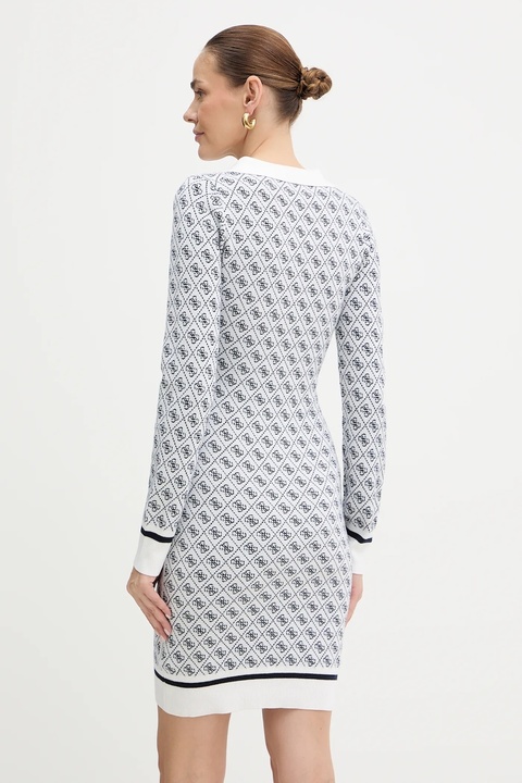 Guess sukienka z domieszką wełny AUBREY kolor beżowy mini dopasowana W5BK25 Z3JD2 - zdjęcie produktu nr 2