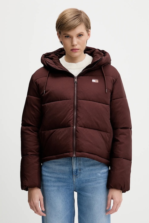 Tommy Jeans kurtka kolor brązowy zimowa DW0DW21625 - zdjęcie produktu nr 1