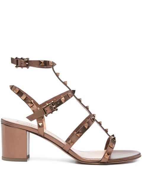 Valentino Garavani 60mm Rockstud leather sandals - Brown - zdjęcie produktu nr 1