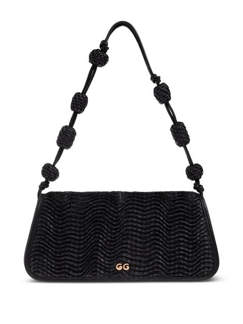 Cult Gaia small Sunniva raffia shoulder bag - Black - zdjęcie produktu nr 1