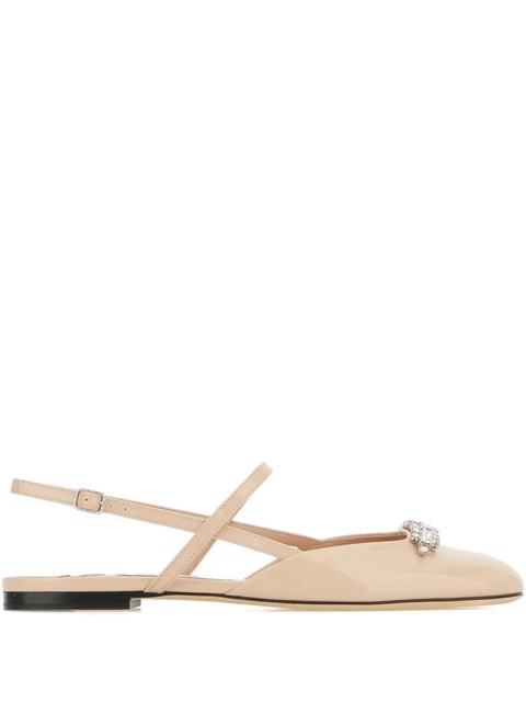 Jimmy Choo crystal-embellished ballet flats - Neutrals - zdjęcie produktu nr 1